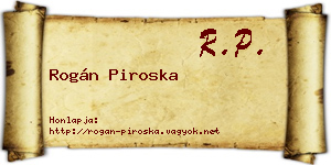 Rogán Piroska névjegykártya