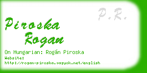 piroska rogan business card